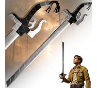 AOT - Espada de media hoja - Versión de madera - Réplica para cosplay, decoración y colección - Espada de bambú inspirada en la serie de anime - Ligero y seguro para los fans