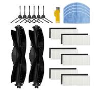 aotengou Kit de Accesorios para el Robot Aspirador Tikom G8000 Pro G8000 Repuestos 18 Paquetes 2 Cepillos Principales, 6 Filtros, 6 Cepillos Laterales, 4 Paños de Mopa