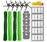 aotengou Kit de Accesorios para Irobot Roomba s9+ (9550) s9 9550 Robot Aspirador Repuestos 18 Paquetes 2 Juegos de Cepillos de Rodillos, 5 Filtros, 5 Cepillos Laterales, 4 Bolsas de Polvo
