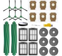 aotengou Recambios para el robot aspirador iRobot Roomba Plus 505 Combo y 405 Combo 25 paquetes 2 cepillos principales, 4 filtros, 6 cepillos laterales, 6 paños, 6 bolsas, 1 tira protectora