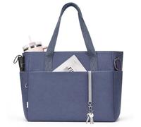 AOTIAN Bolso de Mano Bolsos tote Grande para Mujer, Bolso de Hombro Ligero Bolso Shopper Bolso de Trabajo para 15.6 pulg Ordenador Portátil Bolso de Compra Handbag para Trabajo, Uni, Viaje, Azul Gris