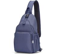 AOTIAN Mochila Cruzada Hombre Mujer, Pequeñas Bolsa de Pecho, Azul Gris