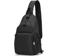AOTIAN Mochilas Cruzada Hombre Mujer Pequeñas Sling Bag Ligero Bolsa de Pecho Bolso Bandolera Antirrobo Bolso de Hombro Crossbody Mochila de Viaje Acampar Deportes Ciclismo Senderismo, Negro
