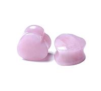 Aotiwe 2 pendientes de túnel, juego de túnel, color rosa con forma de corazón, pendientes de piedra, 18mm, Piedra, Sin gemas