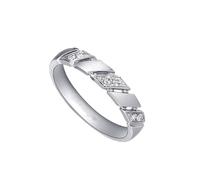 Aotiwe Anillo a juego, juego de anillos de novia de plata con diamante de 0,06 quilates para mujer y diamante de 0,09 quilates Pt950 y oro blanco de 9 quilates, 14 quilates y 18 quilates, Z 1/2, Pt950