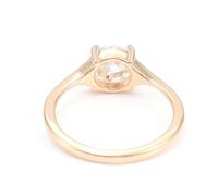 Aotiwe Anillo de amor y amistad, anillos de oro, joyería solitaria con forma redonda, moissanita, regalos únicos para mujer, H 1/2, Oro de 9 quilates, Moissanita