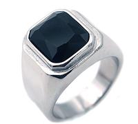 Aotiwe Anillo de aniversario para hombre, anillos simples de plata con circonita cúbica, acero inoxidable, joyería corporal para hombre, Z 1/2, Acero inoxidable, Circonita cúbica