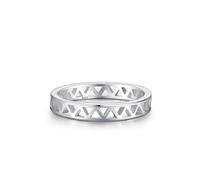Aotiwe Anillo de boda, anillo de compromiso, triángulo hueco de plata, joyería de plata de ley para mujer, N 1/2, Plata de ley, No es una piedra preciosa