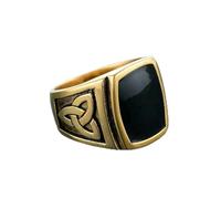 Aotiwe Anillo para hombre, anillo de buena suerte, nudo celta, acero inoxidable, regalo de feliz cumpleaños para hombre, Z 1/2, Acero inoxidable, Sin piedra preciosa