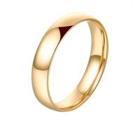 Aotiwe Anillo para hombre, juego de anillos vintage para hombre, simple, redondo, oro amarillo, conjunto de joyas para mujer, U 1/2, Oro amarillo de 14 quilates, No es una piedra preciosa