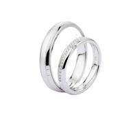 Aotiwe Anillo para madres, delicado anillo de boda con diamante de 0,08 quilates y banda lisa para hombre Pt950 y oro blanco de 9 quilates, 14 quilates y 18 quilates, T 1/2, Pt950, Diamante