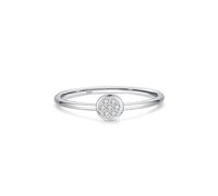 Aotiwe Anillo simple, anillos de boda de plata de ley 925 con circonita redonda, micro pavimentado, joyería de moda, J 1/2, Plata de ley, Circonia cúbica
