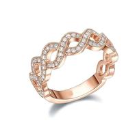 Aotiwe Anillos apilables para mujer, anillo de novia infinito con diamantes de oro blanco, regalos únicos para mujer