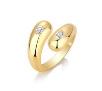 Aotiwe Anillos de amor para mujer, apilables, anillo abierto con forma de pera de 3 x 4 mm, oro amarillo de moissanita de 0,6 quilates, R 1/2, Oro amarillo de 14 quilates, Moissanita
