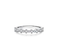 Aotiwe Anillos de banda ancha para mujer, anillo de eternidad de plata, apilable, pequeño anillo de circonita de plata de ley, L 1/2, Plata de ley, Circonia cúbica