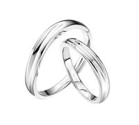 Aotiwe Anillos de banda para mujer, anillos de plata estéticos con banda lisa para mujer y hombre Pt950 y oro blanco de 9K/14K/18K, Z 1/2, Oro blanco de 14 quilates, No es una piedra preciosa