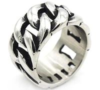 Aotiwe Anillos de boda para hombre, anillo de compromiso de boda, anillo de cadena de eslabones plateados, anillo de acero inoxidable, joyería de regalo para hombre, Z 1/2, Acero inoxidable, Sin