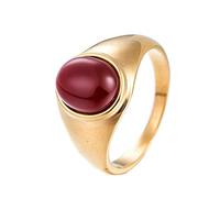 Aotiwe Anillos de boda vintage grueso y rústico, anillo de boda con sello de azufre, anillo de boda unisex de acero inoxidable, T 1/2, Acero inoxidable, Ópalo