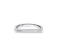 Aotiwe Anillos de eternidad de circonita cúbica para mujer, anillos de boda de plata para mujer, forma geométrica irregular con forma redonda, circonita cúbica blanca, plata de ley, L 1/2, Plata de
