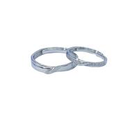 Aotiwe Anillos de plata de ley 925 para mujer, anillos de plata con líneas geométricas para pareja con forma redonda, circonita cúbica ajustable
