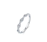 Aotiwe Anillos de plata de ley para el pulgar, anillo de boda de plata con forma de diamante hueco micro pavimentado con circonita cúbica blanca de forma redonda, R 1/2, Plata de ley, Circonia cúbica