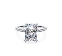 Aotiwe Anillos de plata para mujer, anillo de boda para mujer, anillo de eternidad con solitario de plata de ley, R 1/2, Plata de ley, Circonia cúbica