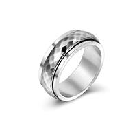 Aotiwe Anillos para hombre, anillo giratorio multifacético de 7,8 mm de ancho, acero inoxidable, joyería de regalo para hombre, Z 1/2, Acero inoxidable, Sin piedra preciosa
