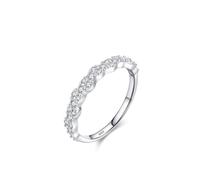 Aotiwe Anillos para mujer, anillos para mí, anillo de plata de ley con circonita ondulada, regalo único para mujer, P 1/2, Plata de ley, Circonia cúbica