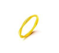 Aotiwe Bandas de eternidad para mujer, anillos apilables para mujer, anillo Morbius estrecho de 2 mm, oro amarillo de 24 quilates, S 1/2, Oro amarillo de 24 quilates, No es una piedra preciosa