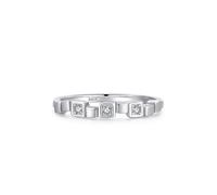 Aotiwe Boho Ringe, Engagement Ring Set Silber Kleines Quadratisches Band mit Zirkon 925 Silber Größe 49 (15.6)
