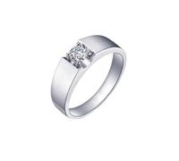 Aotiwe Bonitos anillos para hombre, alianza de boda con diamantes de oro blanco y joyería bohemia Pt950 para mujer, Z 1/2, Pt950, Diamante