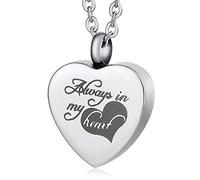 Aotiwe Collar de amistad, collar conmemorativo para mascotas, en forma de corazón, acero inoxidable, regalos para el duelo, 2x2.5cm, Acero inoxidable, Sin piedra preciosa