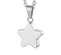 Aotiwe Collar de cremación para papá, collar conmemorativo por la pérdida de un ser querido en forma de estrella de acero inoxidable, 1.5x2cm, Acero inoxidable, Sin piedra preciosa
