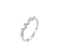 Aotiwe Damenring Modern, Fingerring Damen Breit Silber Unregelmäßige Blase mit Rundschliff Weiß Zirkonia 925 Silber Größe 49 (15.6)