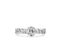 Aotiwe Damenring Silber 925, Heiratsantrag Ring Silber Edelstein In Kanalfassung mit Ovalschliff Weiß Zirkonia Größe 60 (19.1)