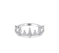 Aotiwe Eheringe Deko Hochzeit, Freundschaftsringe Dünn Silber Krone mit Zirkon 925 Silber Größe 57 (18.1)