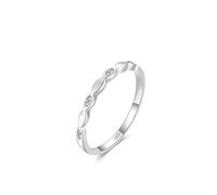 Aotiwe Eheringe In Silber, Silber Ringe 925 Frauen Set Geometrisches Band mit Marquiseschliff Weiß Zirkonia Größe 49 (15.6)