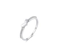 Aotiwe Eheringe Silber für Frau, S925 Ring Liebesherz mit Rundschliff Weiß Zirkonia Größe 60 (19.1)