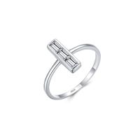 Aotiwe Fingerring Damen Set, Verlobungsring Damen Fantasy Silber Vertikaler Zirkon 925 Silber Größe 49 (15.6)
