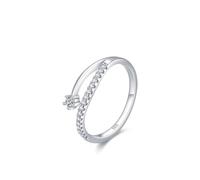 Aotiwe Freundschaftsringe Freundinnen, Ringe Damen 925 Silber Eleganter Stil mit Kleinem Zirkon Größe 60 (19.1)