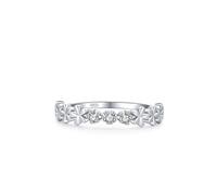 Aotiwe Freundschaftsringe Silber, Ring Sterling Silber Kleine Blume und DREI Steine mit Rundschliff Weiß Zirkonia Größe 52 (16.6)