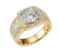 Aotiwe Hermoso regalo para mujeres, alianzas de boda a juego de lujo con moissanita de oro blanco, regalos únicos para amigas y mujeres, H 1/2, Oro amarillo de 9 quilates, Moissanita