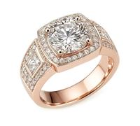 Aotiwe Hermoso regalo para mujeres, alianzas de boda a juego de lujo con moissanita de oro blanco, regalos únicos para amigas y mujeres, H 1/2, Oro rosa de 9 quilates, Moissanita