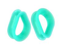 Aotiwe - Juego de 2 piercings para orejas, diseño de trago con forma de lágrima, silicona, color verde, 26mm, Silicona, No Gemstone