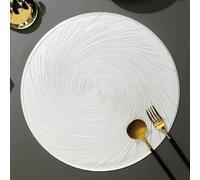 Aotiwe Juego de 4 manteles individuales plateados, manteles individuales de Pascua de 15 x 15 pulgadas, patrón de remolino, decoración de mesa de PVC para cocina