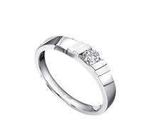 Aotiwe Juego de anillos de plata, anillo de promesa para mujer con diamante de 0,1 quilates y diamante de 0,15 quilates Pt950 y oro blanco de 9 quilates, 14 quilates y 18 quilates, Z 1/2, Oro blanco