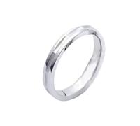 Aotiwe Juego de anillos de plata, anillos de aniversario con anillo de diamante de 0,02 quilates para mujer y banda lisa para hombre Pt950 y oro blanco de 9K/14K/18K, Z 1/2, Pt950, No es una piedra