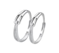 Aotiwe Juego de anillos de plata para hombre, anillo de plata 925, cerradura hueca, regalo para futuro papá, Einstellbar, Plata 925, Sin gemas