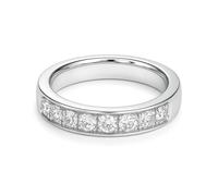 Aotiwe Juego de anillos para mujer, anillos de boda con moissanita, oro blanco, regalos de cumpleaños para mujer, Q 1/2, Oro blanco de 18 quilates, Moissanita