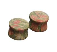 Aotiwe - Lote de 2 unidades para dilatadores de orejas, dilatadores de piedra, color verde, 6MM, Piedra, No Gemstone